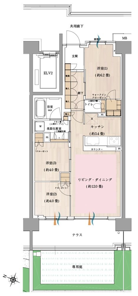 オハナ 松戸ガーデニア 間取り Eg type