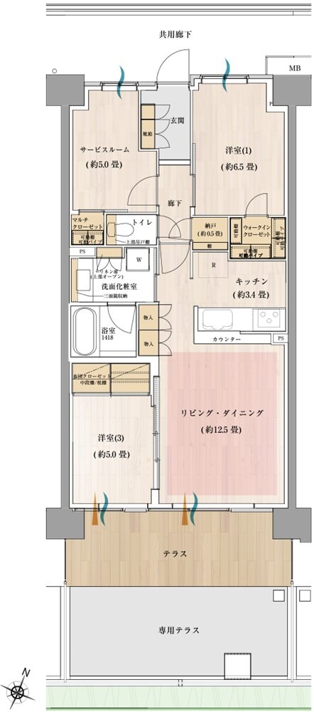 オハナ 松戸ガーデニア 間取り Ot type