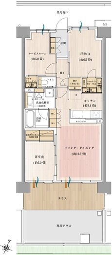 オハナ 松戸ガーデニア 間取り Ot type