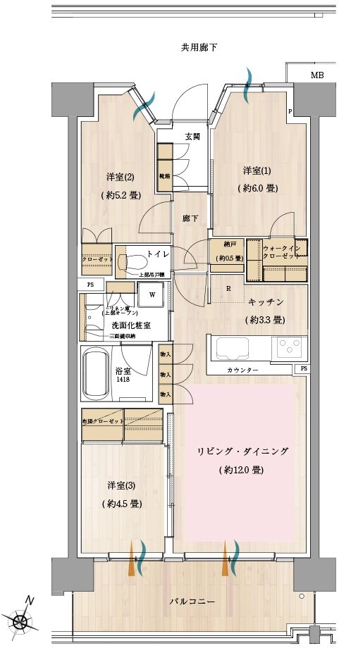 オハナ 松戸ガーデニア 間取り K type