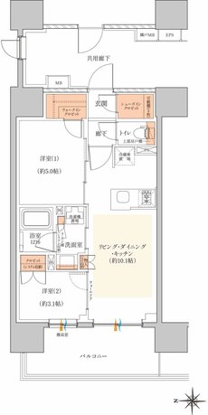 ネベル草加 Tiare 間取り A type