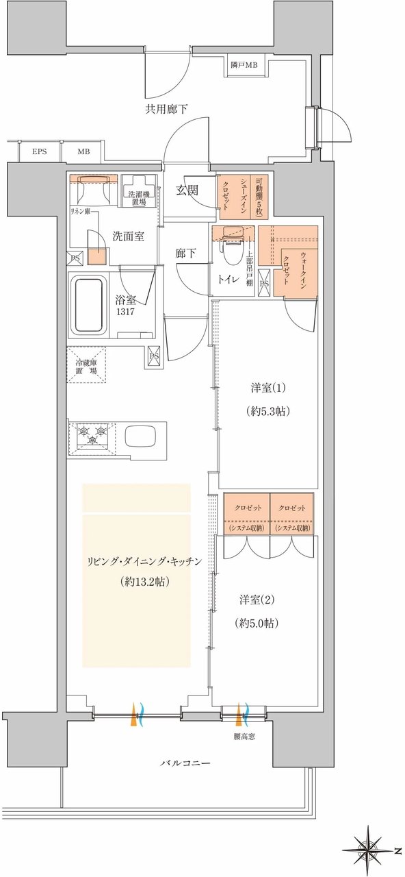 ネベル草加 Tiare 間取り D type