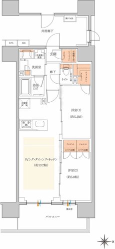 ネベル草加 Tiare 間取り D type