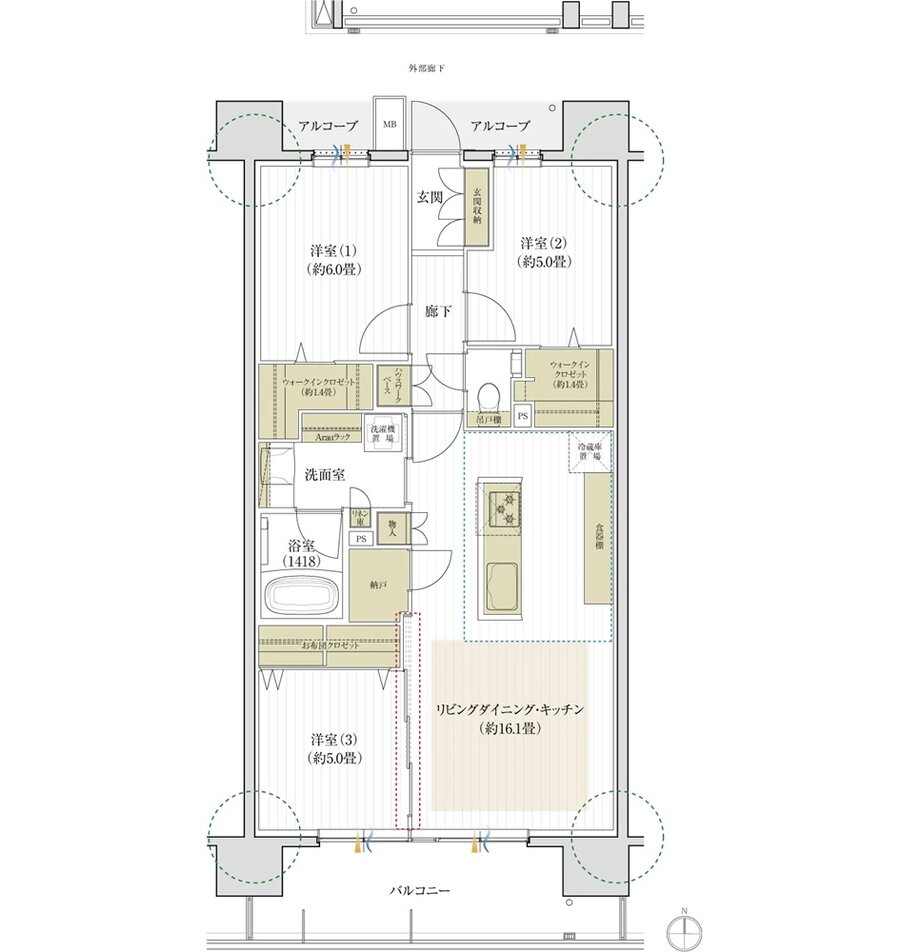 デュオヒルズ刈谷 間取り G1タイプ(第2期3次)