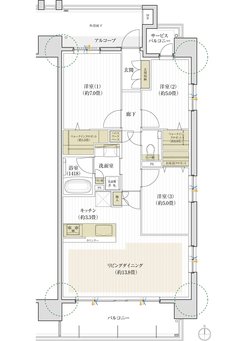 デュオヒルズ刈谷 間取り Hタイプ