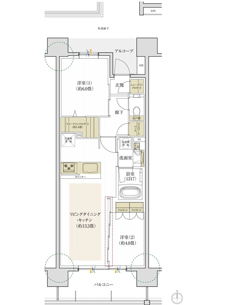 デュオヒルズ刈谷 間取り Cタイプ(2期2次以降)