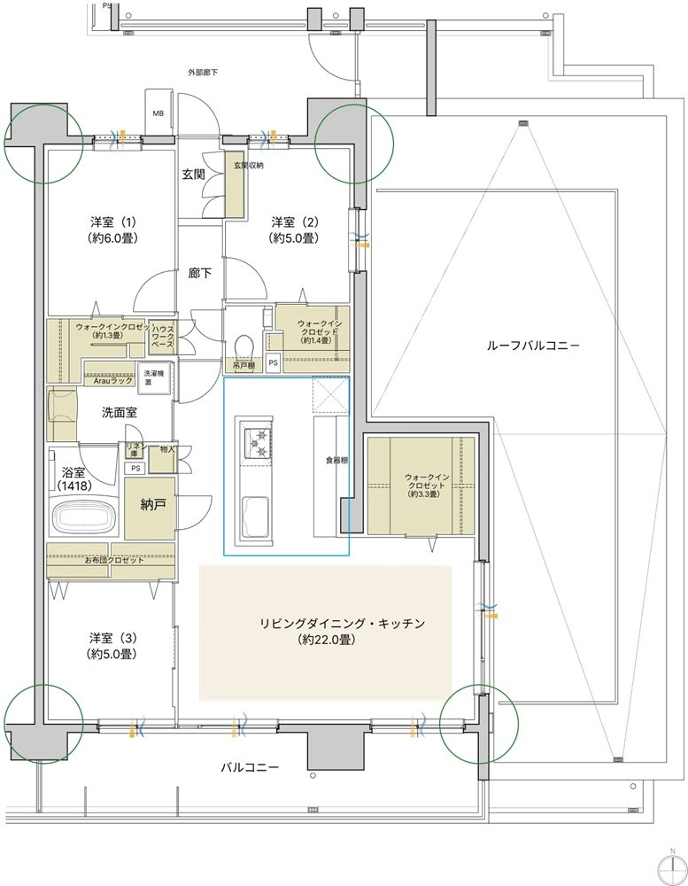 デュオヒルズ刈谷 間取り Irタイプ(2期1次以降)