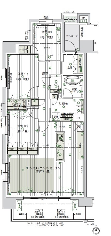 デュオヒルズ刈谷 間取り Aタイプ メニュー5(先着順)