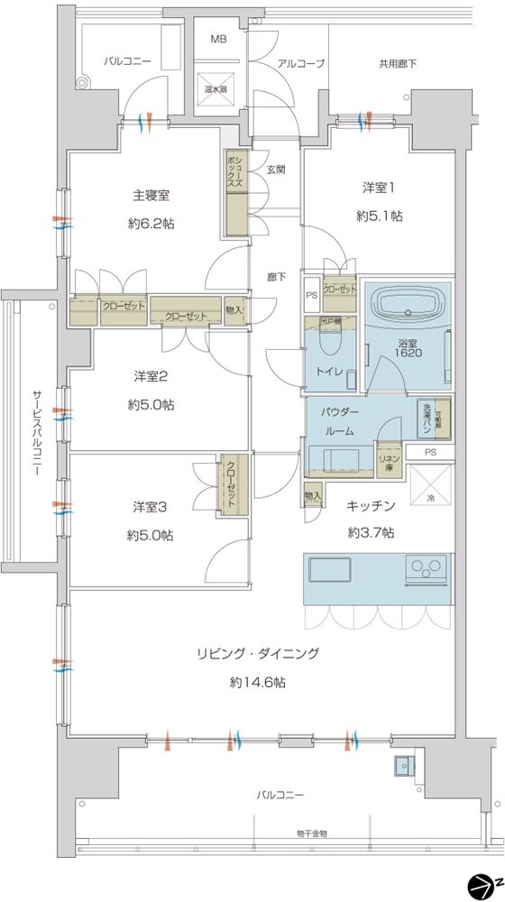 グランドオーク帯山 間取り A type
