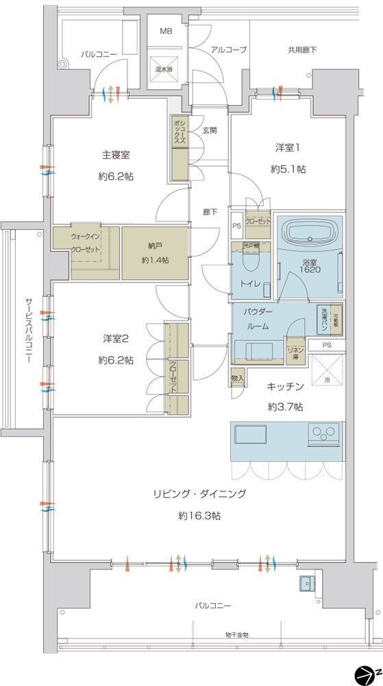 グランドオーク帯山 間取り Atype (Menu)