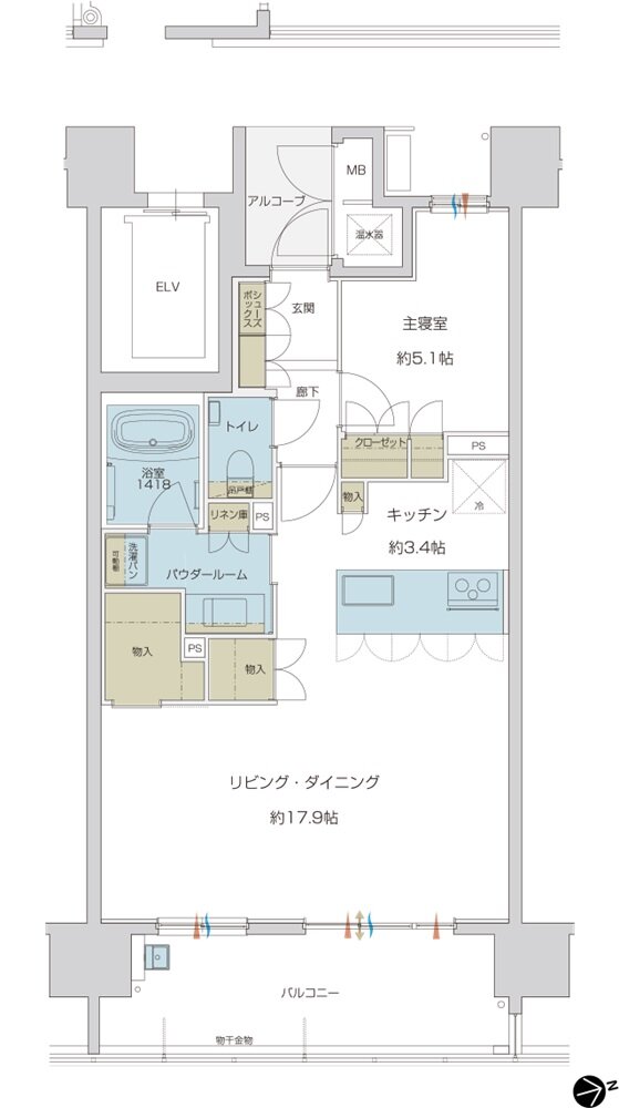 グランドオーク帯山 間取り Etype (Menu)
