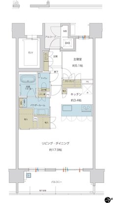 グランドオーク帯山 間取り Etype (Menu)