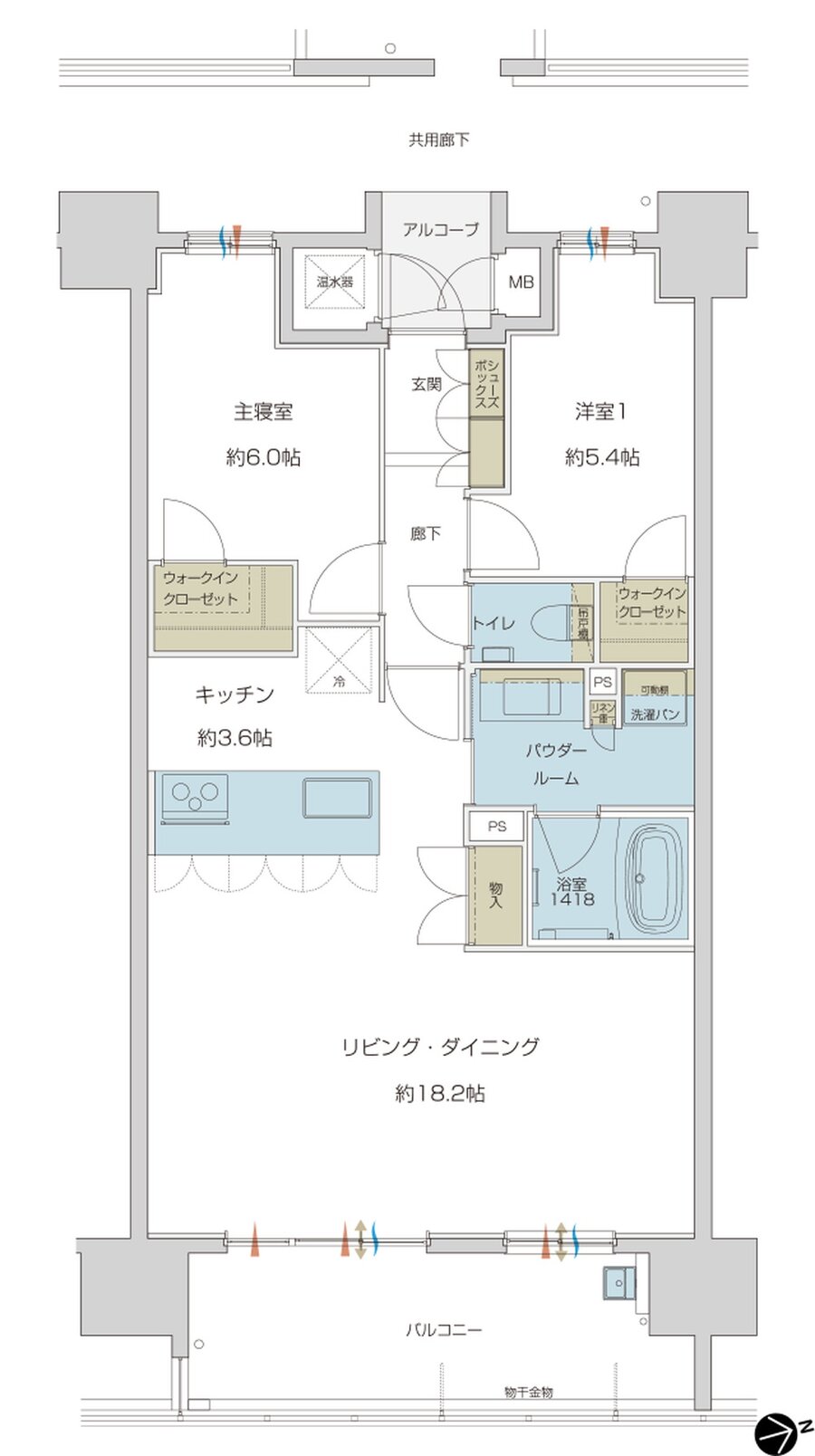 グランドオーク帯山 間取り B type (Menu)
