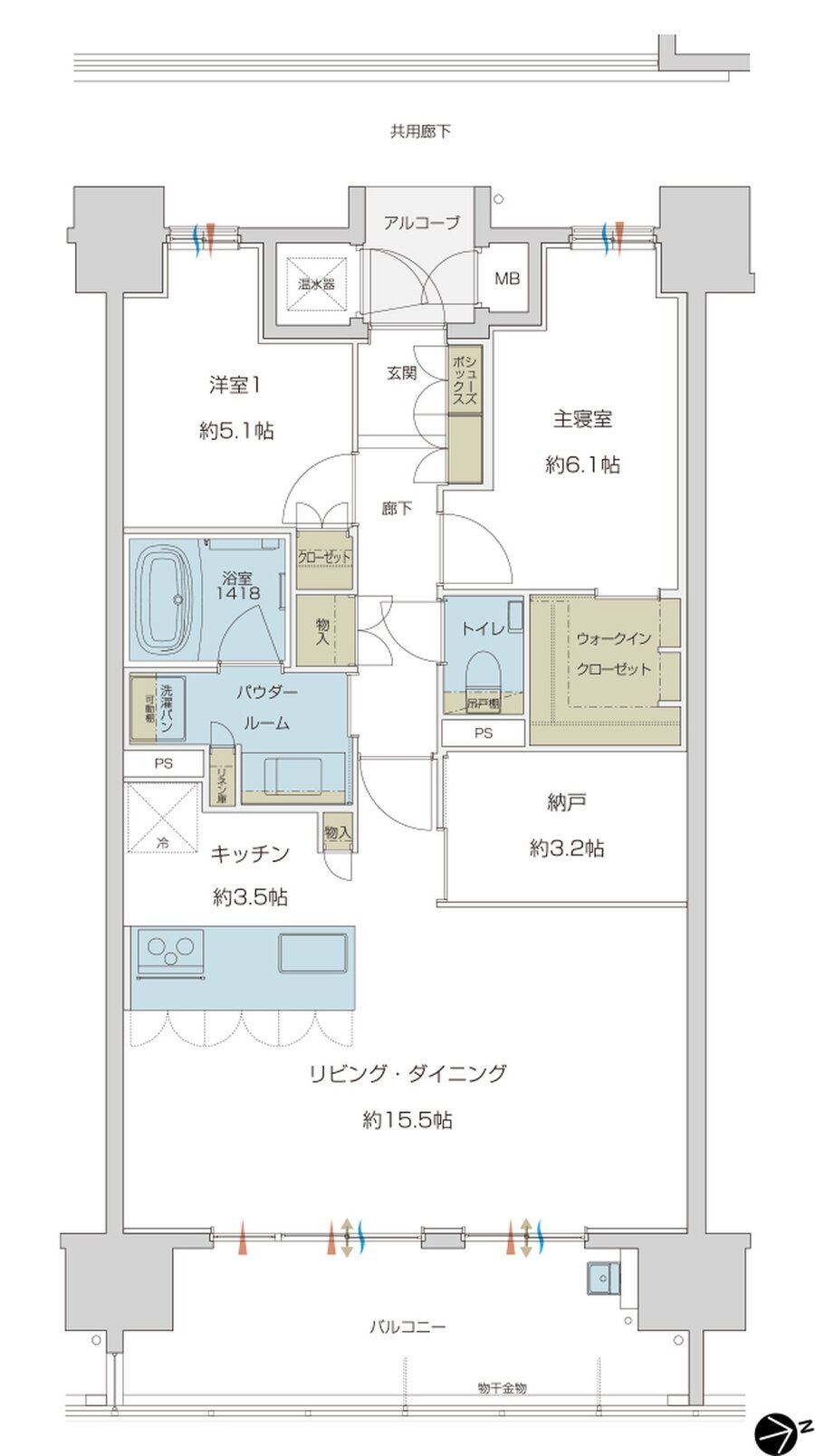 グランドオーク帯山 間取り D type (Menu)