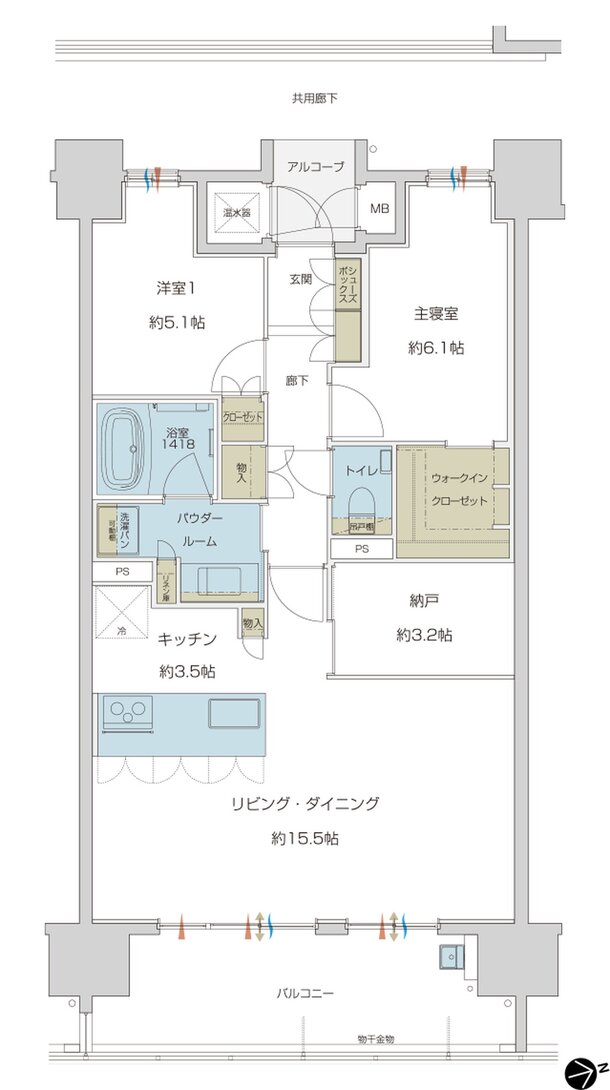 グランドオーク帯山 間取り D type (Menu)