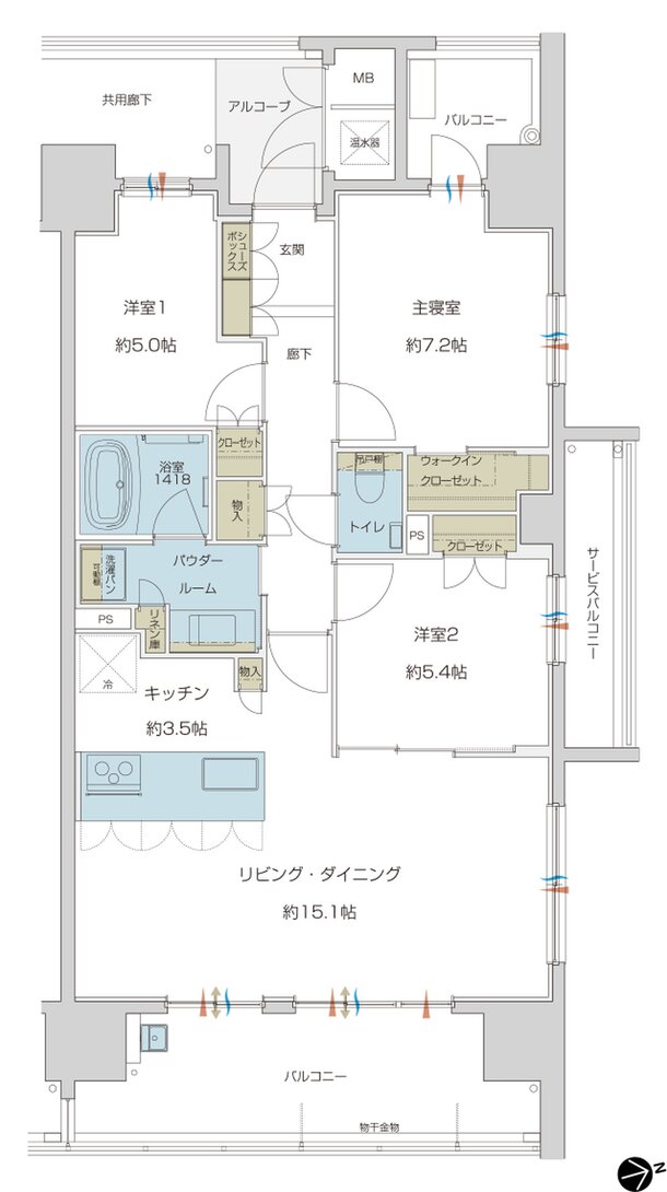 グランドオーク帯山 間取り F type