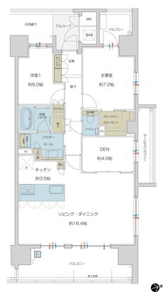 グランドオーク帯山 間取り F type (Menu)