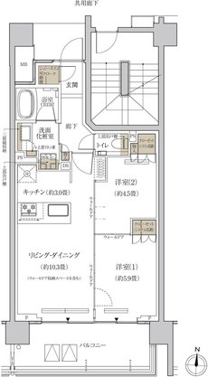 プラウド等々力ガーデンコート 間取り F type