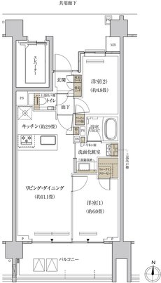 プラウド等々力ガーデンコート 間取り I type