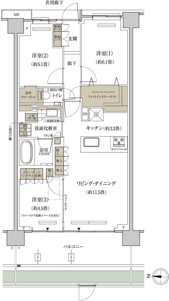プラウド等々力ガーデンコート 間取り B type
