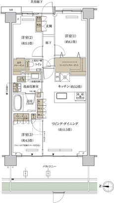 プラウド等々力ガーデンコート 間取り B type