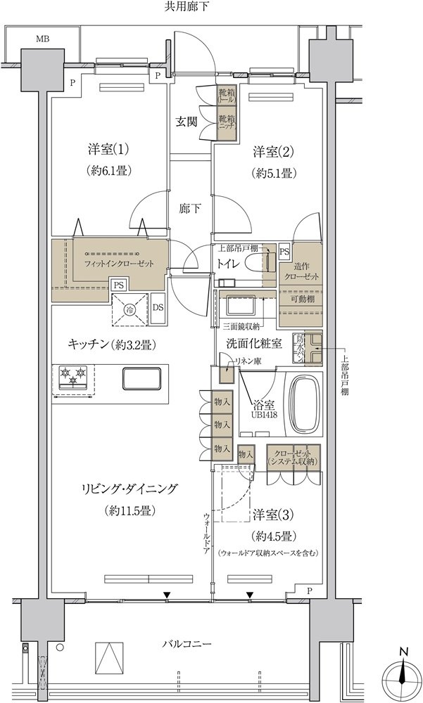 プラウド等々力ガーデンコート 間取り K type