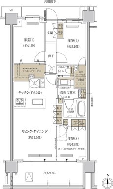 プラウド等々力ガーデンコート 間取り K type