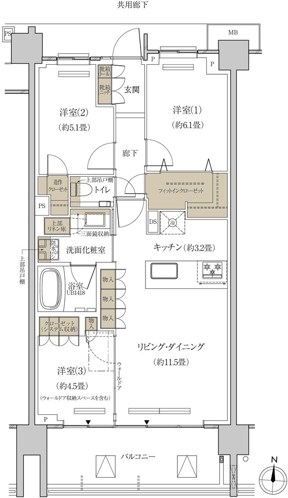 プラウド等々力ガーデンコート 間取り J type