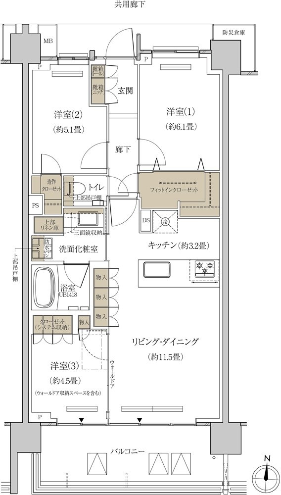 プラウド等々力ガーデンコート 間取り L type