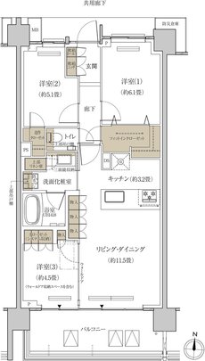 プラウド等々力ガーデンコート 間取り L type