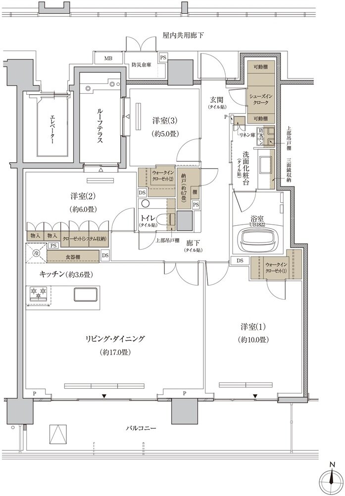 プラウド等々力ガーデンコート 間取り P type