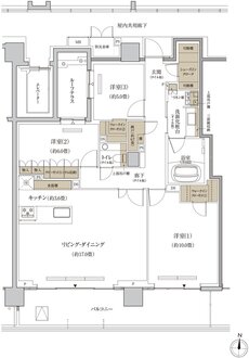 プラウド等々力ガーデンコート 間取り P type