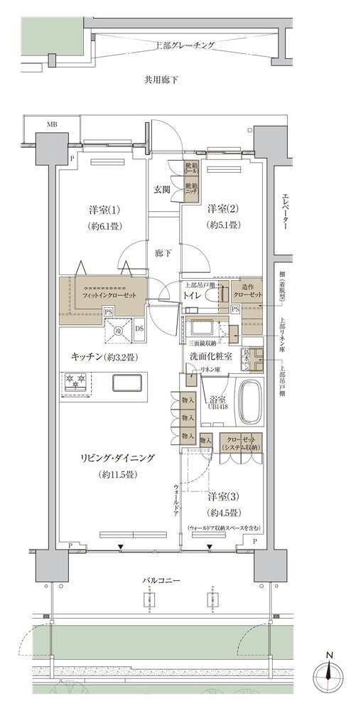プラウド等々力ガーデンコート 間取り H type