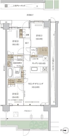 プラウド等々力ガーデンコート 間取り D type