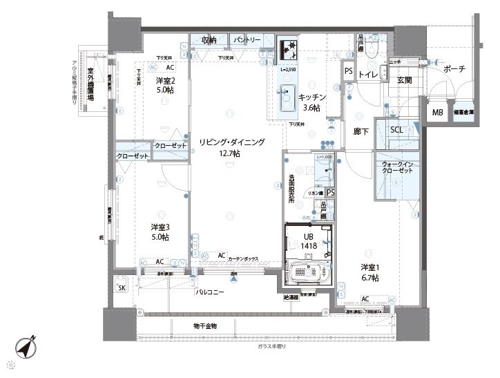 ビバシティ南山手七番館 Plaisir 間取り B type