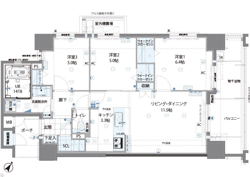 ビバシティ南山手七番館 Plaisir 間取り F type