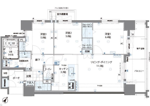 ビバシティ南山手七番館 Plaisir 間取り F type