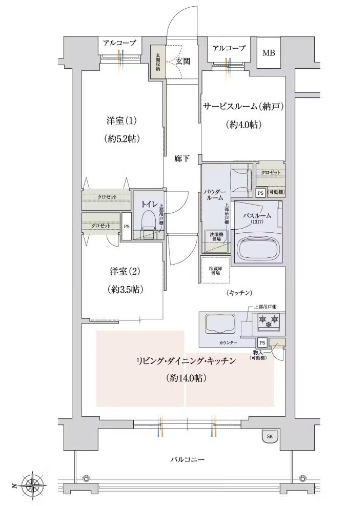 プレサンス ロジェ 新大宮 間取り Cタイプ