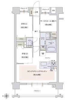 プレサンス ロジェ 新大宮 間取り Cタイプ