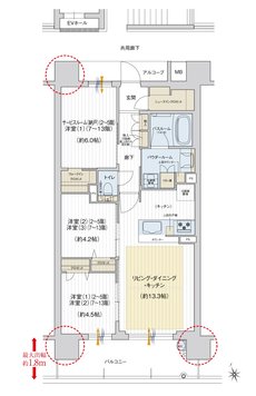 プレサンス ロジェ 姫路パークフロント 間取り Cタイプ