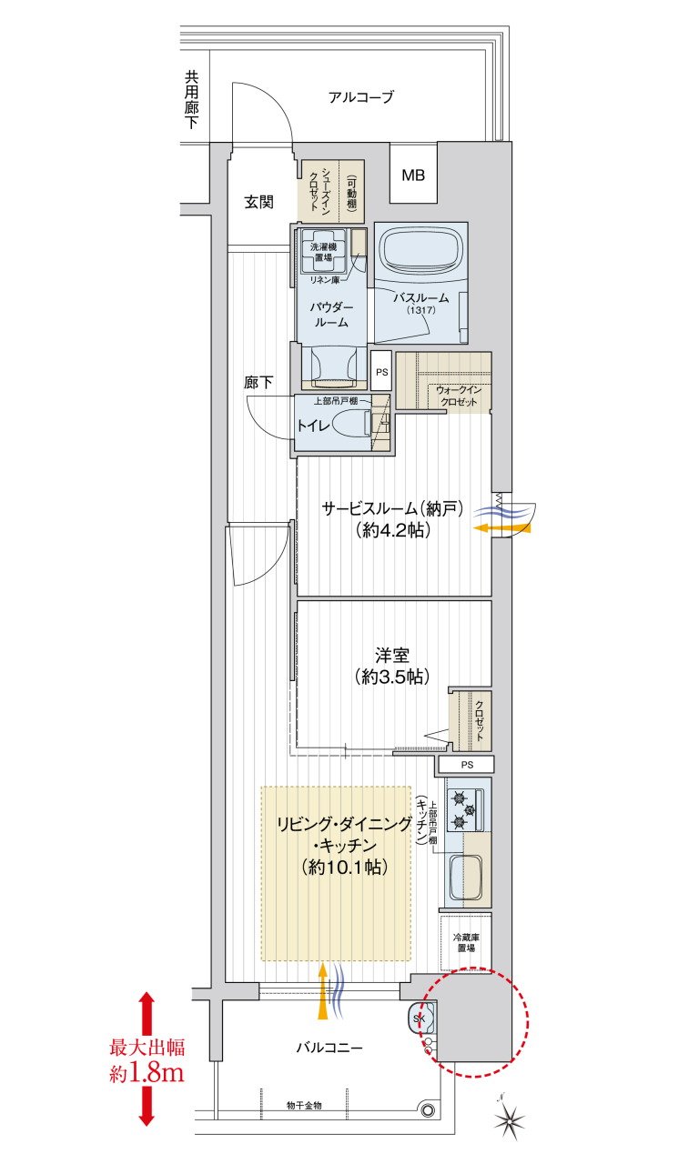 プレサンス ロジェ 姫路パークフロント 間取り Fタイプ