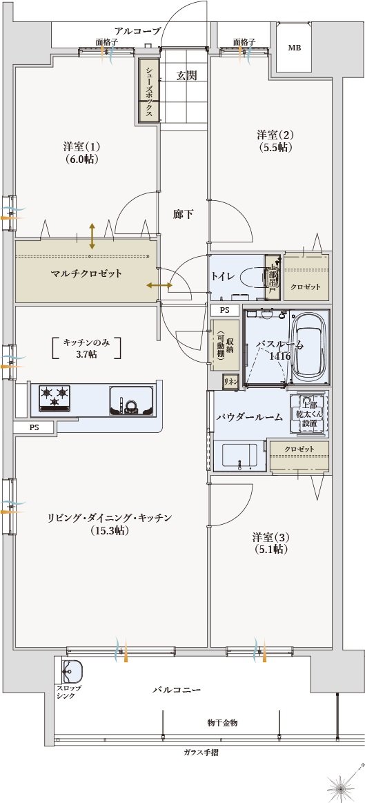 アルファステイツ新宮 間取り A type