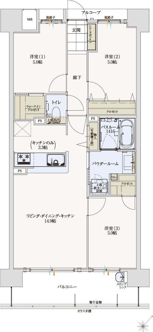 アルファステイツ新宮 間取り E type