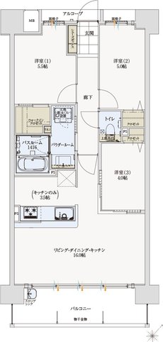 アルファステイツ新宮 間取り B1 type