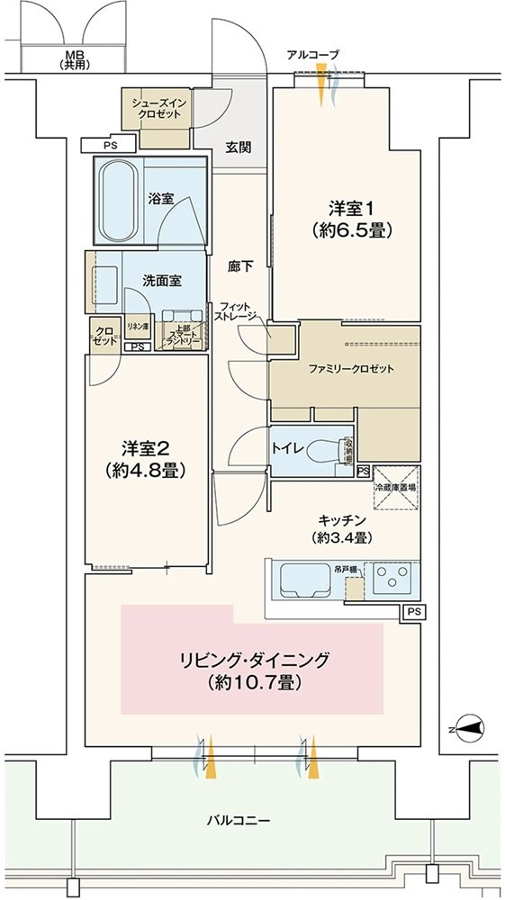 ローレルスクエア長原ザ・ランドマークス 間取り AD type