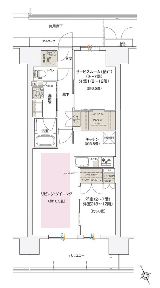 ローレルスクエア長原ザ・ランドマークス 間取り CH type