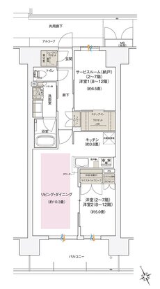 ローレルスクエア長原ザ・ランドマークス 間取り CH type