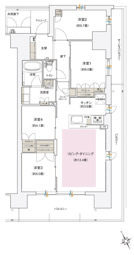 ローレルスクエア長原ザ・ランドマークス 間取り CI type