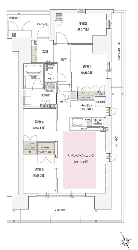 ローレルスクエア長原ザ・ランドマークス 間取り CI type