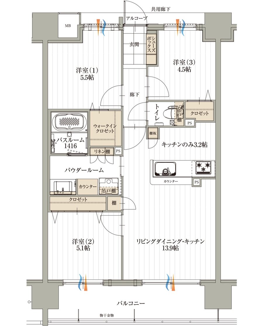 アルファステイツ名取大手町 間取り F TYPE